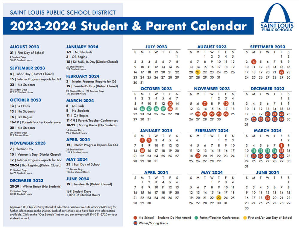 2023-2024 Student/Parent Calendar